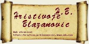 Hristivoje Blažanović vizit kartica